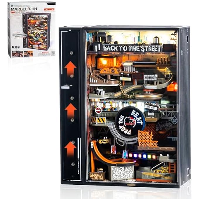 3D PUZZLES FOR ADULTS & TEENS, BOOKSHELF KITS FUTURISTIC MARBLE RUN BUILDING SET, MR03S (HIP-HOP WORLD), CRAFTS FOR ADULTS HOBBY KIT GIFT FOR BOYS - Image 1